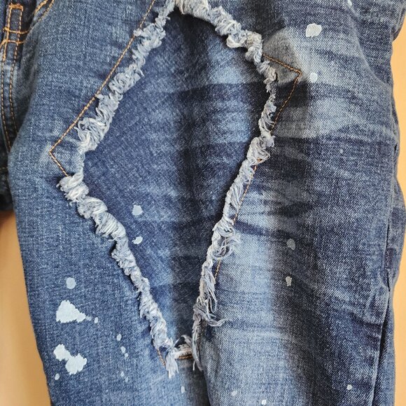 ROGUE Men's Distressed Paint Splatter Denim Jeans Size 36X32 - Picture 3 of 8